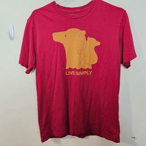 Patagonia Live Simply Polar Bear Tee Short Sleeve Men's Red And Orange Size Medi